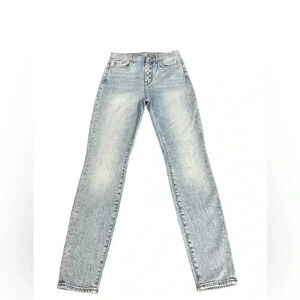 7 for all mankind High Waist Skinny Light Wash Button Fly Jeans Women’s size 27